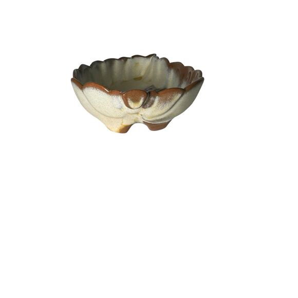 Vintage Frankoma Pottery Leaf Dish 226 Tray Cinnamon Brown - Picture 5 of 12